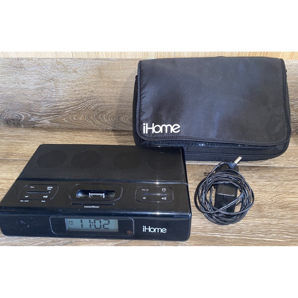 iH27B iHome 2 Go Alarm Clock iPod Dock Station Apple - Read Description
